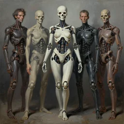 an uncut centered overdetailed hypermaximalist sideview fullbody portrait shot of biomechanica goddess of death. realistic painting by dragan ilic di vogo, andrei riabovitchev, tomasz alen kopera, glenn brown, giger. surrealism by peter gric. contra pose. muted smootg complementary colors. polished. visionary fineart.