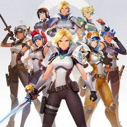 hyper detailed advanced digital anime art, overwatch characters in class