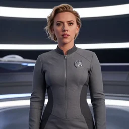 Scarlett Johansson is the captain of the starship Enterprise in the new Star Trek