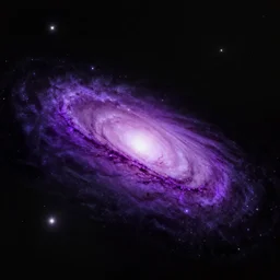 a purple galaxy against the pitch black universe, matte painting, concept art, 4 k