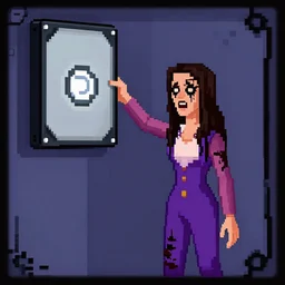 horror lift pixel art with hdd image, lauretta jones