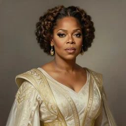 portrait of beautiful oprah winfrey dressed as princess leia organa, intricate, elegant, highly detailed, ray tracing, digital painting, artstation, concept art, smooth, sharp focus, illustration, art by artgerm and greg rutkowski and alphonse mucha, 8 k