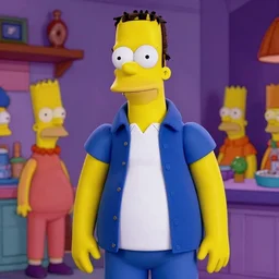 Will Smith cosplay in The Simpson TV Show, detailed, colourful masterpiece beautiful beautiful beautiful