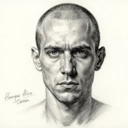 masterpiece, hyper detailed manic depression portrait, detailed sketch by henrique alvim correa