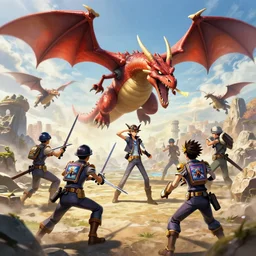 soldiers playing yu - gi - oh in the normandy with flying dragons, fantasy, hd