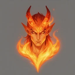 a head and shoulder portrait of a male burning ifrit fire elf, front full view, artstation, orthographic, hd, 8 k, pathfinder, d & d artwork, character commission, sharp high quality artwork by greg rutkowski, concept art, blizzard warcraft artwork, hearthstone card artwork
