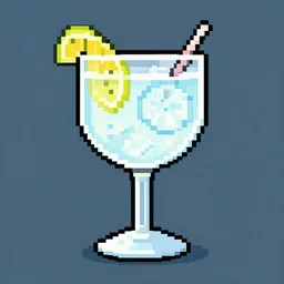glass of gin tonic pixel art