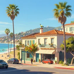 mix of los angeles and nice, france ; artstation
