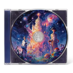 a cd by inio asano, beeple and james jean, aya takano color style, 4 k, super detailed, night sky, digital art, digital painting, celestial, majestic, colorful