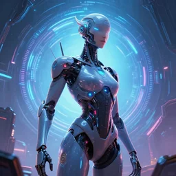 amazing dream about first contact with trans humanism apex legends artificial intelligence singularity portal, mass effect, tron, neon, hyper realistic, concept art, high key lighting, intricate, hyper detailed, smooth, high contrast, neon, volumetric lighting, octane, raytrace, symmetrical, moebius, greg rutkowski, huifeng huang, artgerm, beeple, jim lee,
