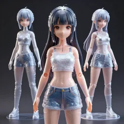 3 d anime girl made of plastic