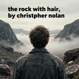 “ the rock with hair, shot by christopher nolan, directed by michael bay, concept art ”