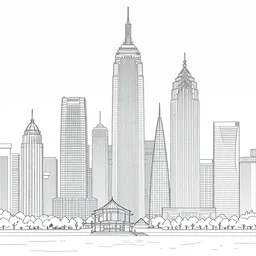 incian city in 2 0 s line art