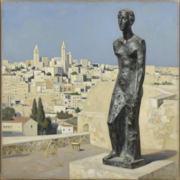 a painting of the city hifa israel, archipenko alexander
