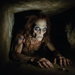 the strange creature in the crawlspace, film still from the movie directed by denis villeneuve and david cronenberg with art direction by salvador dali and zdzisław beksinski, close up