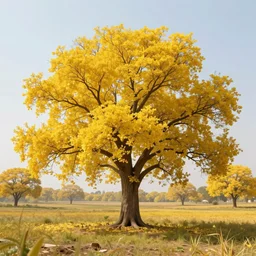 yellow  trees, beautiful landscape, detailed, elegant, intricate, 4k,
