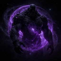 a celestial giant in space, character design, concept art, deep colours, black and purple trending on art station, unreal engine 5