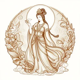a vector illustration of a duck goddess, highly detailed, elegant, intricate