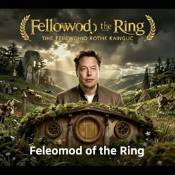 screenshot from the fellowship of the ring where elon musk plays a hobbit