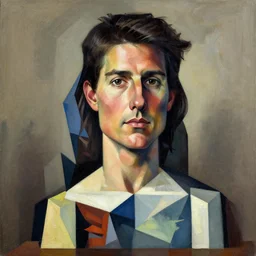 portrait of tom cruise by picasso, cubism