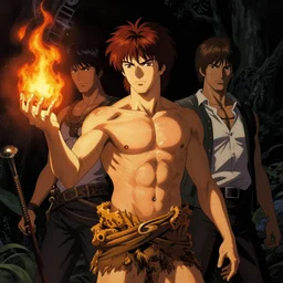 tonemapped dramatic portrait of prometheus giving fire by rebecca guay, seb mckinnon, gerald brom, yoshitaka amano