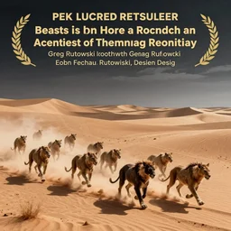 beasts racing across the open desert, wide shot, fantasy art by greg rutkowski