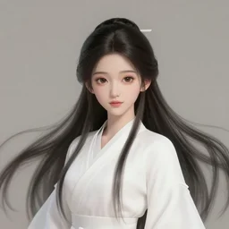 “ beautiful adorable oriental princess, youthful attractive, white clothes, grace, flowing hair, muted colors, symmetrical face portrait, artstation, cgsociety, character concept art, highly detailed ”