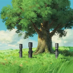 4 0 0 mm telephoto, ash tree on grass landfield, animation matte painting by pixar ghibli studio miyazaki ghibli