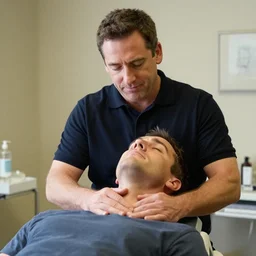 steve carell having chiropractice neck massage