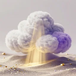 white subtle purple gold god rays clouds sand gold salt crystals sharp detail 3d render simple background graphic ultra simplified