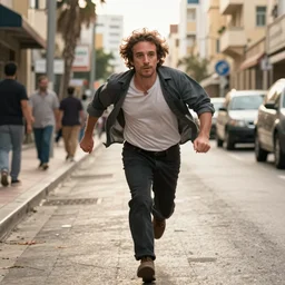 weird and disturbing portrait of todd solondz running scared in the streets of tel aviv, vivid colors, neon, art by gregory crewdson and artgerm and wlop and william - adolphe bouguereau