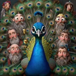 anthropomorphic highly detailed group portrait of funny neon giant cute eyes peacock, intricate, elegant, highly detailed, digital painting, artstation, concept art, smooth, sharp focus, illustration, art by artgerm, bob eggleton, michael whelan, stephen hickman, richard corben, wayne barlowe, trending on artstation and greg rutkowski and alphonse mucha, 8 k