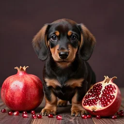 dream a hybrid pomegranate that's mostly a dachsund puppy