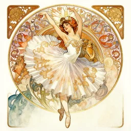 a hiper intricate watercolor of a beatiful dancing balerina, extremely detailed, sharp focus, wide view, smooth, digital illustration, colorfull, by william turner art, by greg rutowski, by alphonse mucha
