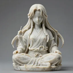 a delicate renaissance marble sculpture of Mai Shiranui