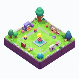 isometric 3 d game level, based on brawl stars, with detailed, clean, cartoon, octane render, unreal engine, artgerm, artstation
