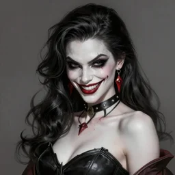 “ daria strokous as batman villainess with evil grin, intricate, elegant, highly detailed, digital painting, artstation, concept art, smooth, sharp focus uhd 8 k, art by artgerm and greg rutkowski and alphonse mucha ”