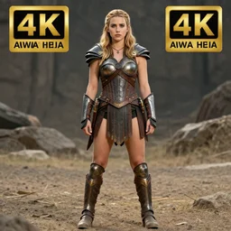 full length photo of emma roberts as an amazon warrior, highly detailed, 4 k, hdr, smooth, sharp focus, high resolution, award - winning photo