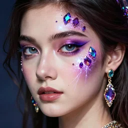 in eye of the gem storm, portrait of a beautiful woman, high detail, vibrant colors, face, by gaston bussiere, bayard wu, greg rutkowski, auguste bourotte, bastien deharme, masterpiece, sharp focus, cinematic lightning