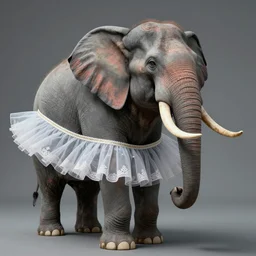 elephant in tutu in the style of giger