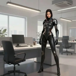 modern office, life. battle angel alita. by rembrandt 1 6 6 7, illustration