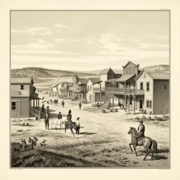 a wild west town, 1 8 9 0 s, print