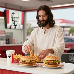 jesus orders food at a kfc drive thru