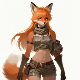 stunningly beautiful female anthropomorphic fox character in a rock outfit character illustration trending on ArtStation, deviantart, SFW version, high detail, stylized portrait H 704