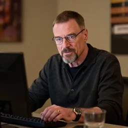 dslr photo of walter white as a twitch streamer