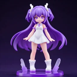 neon white video game, neon violet, an anime nendoroid of neon violet, figurine, detailed product photo