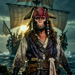 The secret of Monkey Island, pirate monkeys ghost ship
