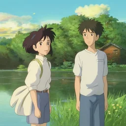 anime scenery, a peaceful scene, art by makoto shinkai, hayao miyazaki, satoshi kon, mamoru oshii, takeshi koike