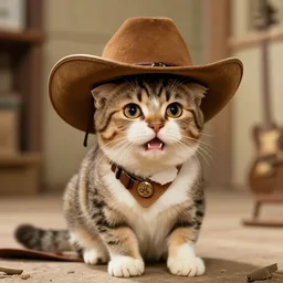 film still of the happy kitten cowqboy in a 1 9 6 0 s arthouse movie the cats won the west 4 k