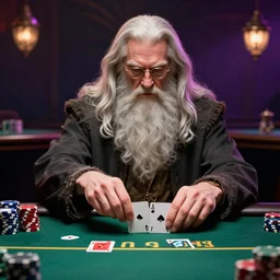gandalf playing poker, casino, highly detailed, digital art - 1 5 0